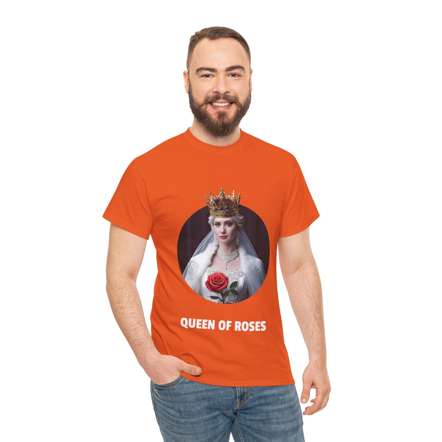 Queen Of Roses - Unisex-T-Shirt aus schwerer Baumwolle (UK)