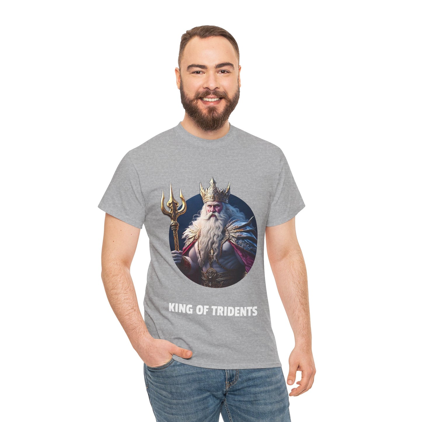 King Of Tridents - Unisex-T-Shirt aus schwerer Baumwolle (UK)