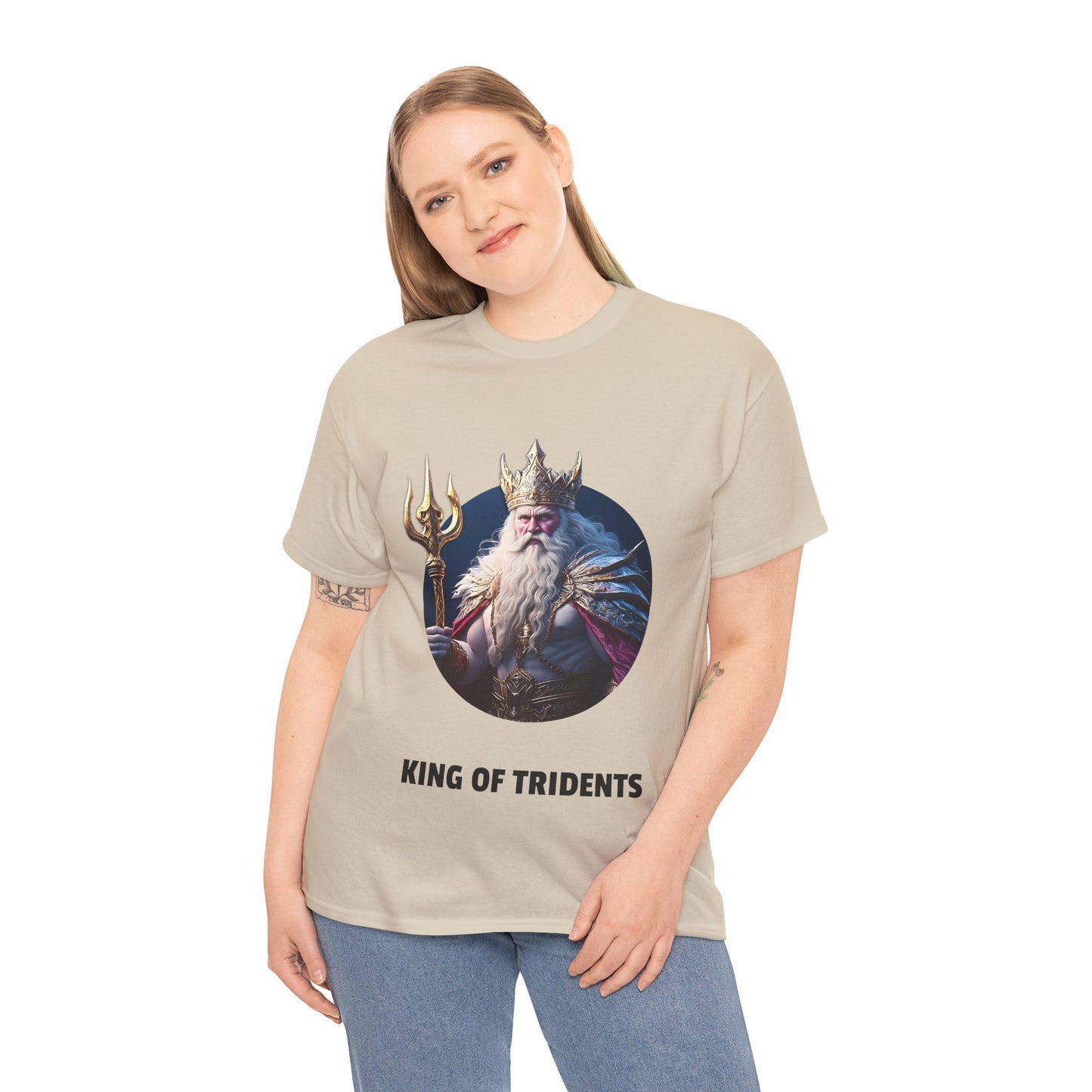 King Of Tridents - Unisex-T-Shirt aus schwerer Baumwolle (UK)