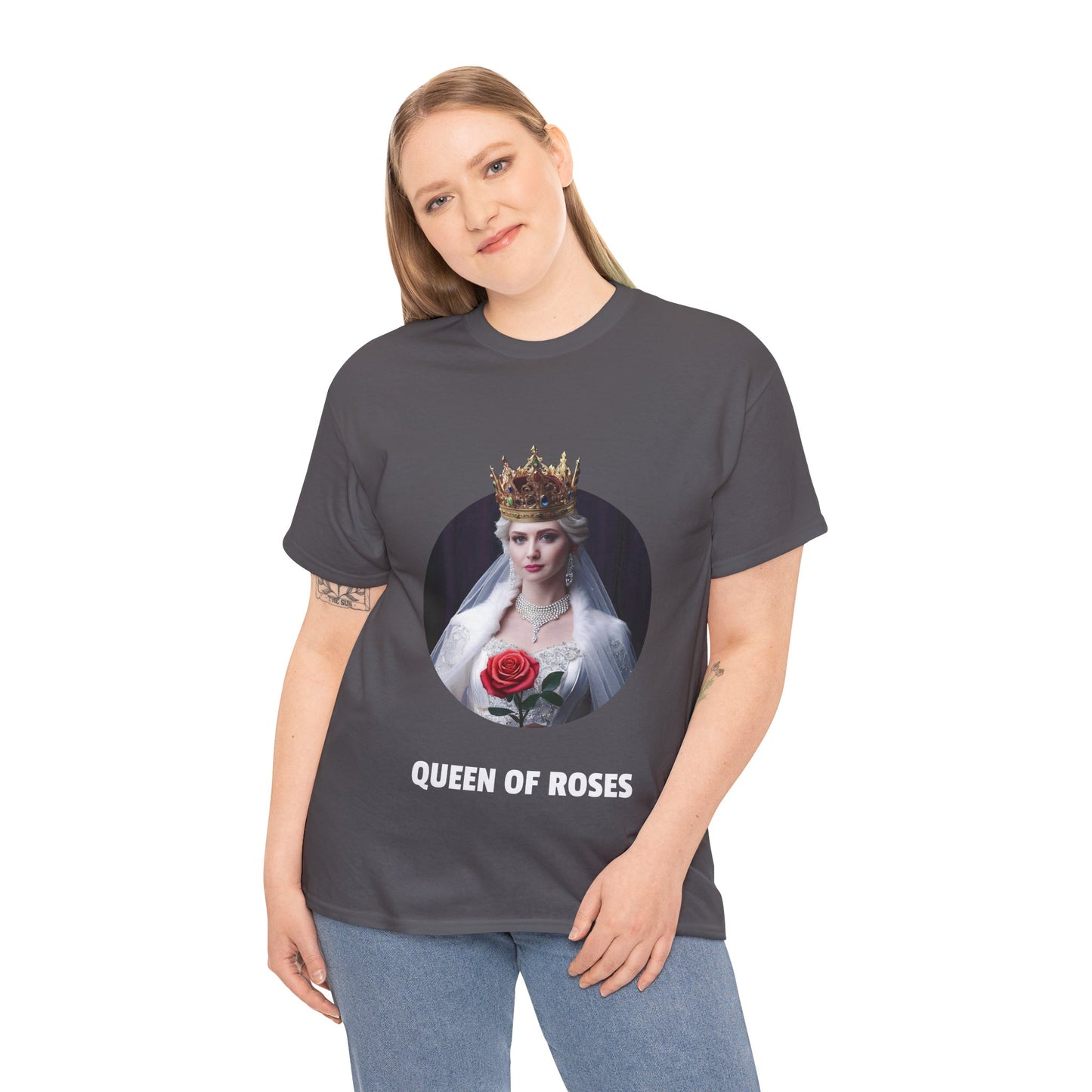 Queen Of Roses - Unisex-T-Shirt aus schwerer Baumwolle (UK)