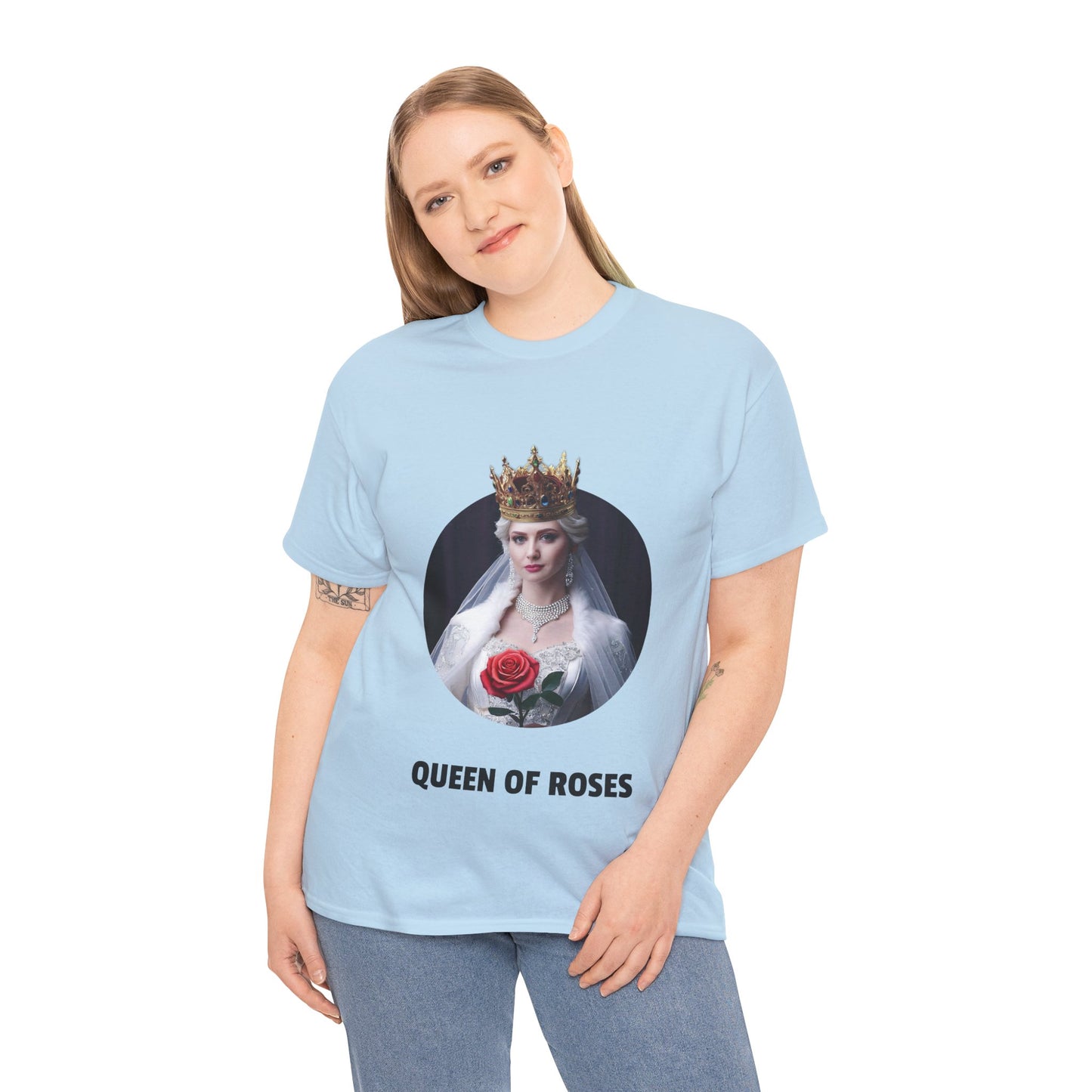 Queen Of Roses - Unisex-T-Shirt aus schwerer Baumwolle (UK)