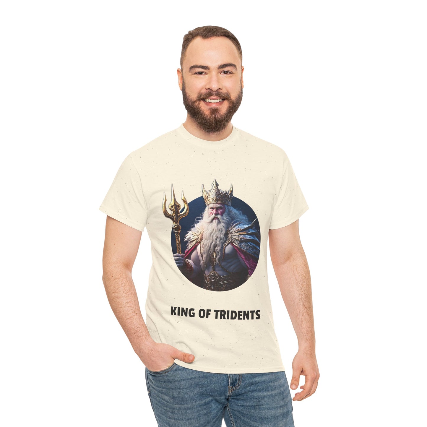 King Of Tridents - Unisex-T-Shirt aus schwerer Baumwolle (UK)