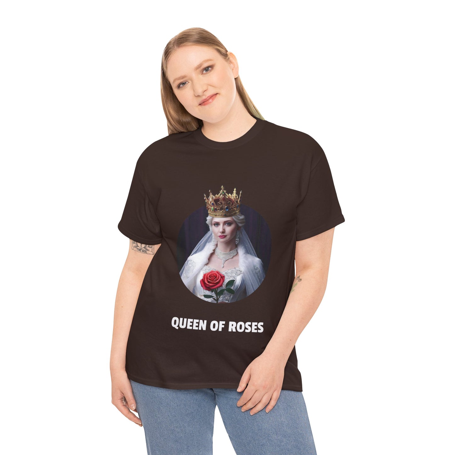 Queen Of Roses - Unisex-T-Shirt aus schwerer Baumwolle (UK)