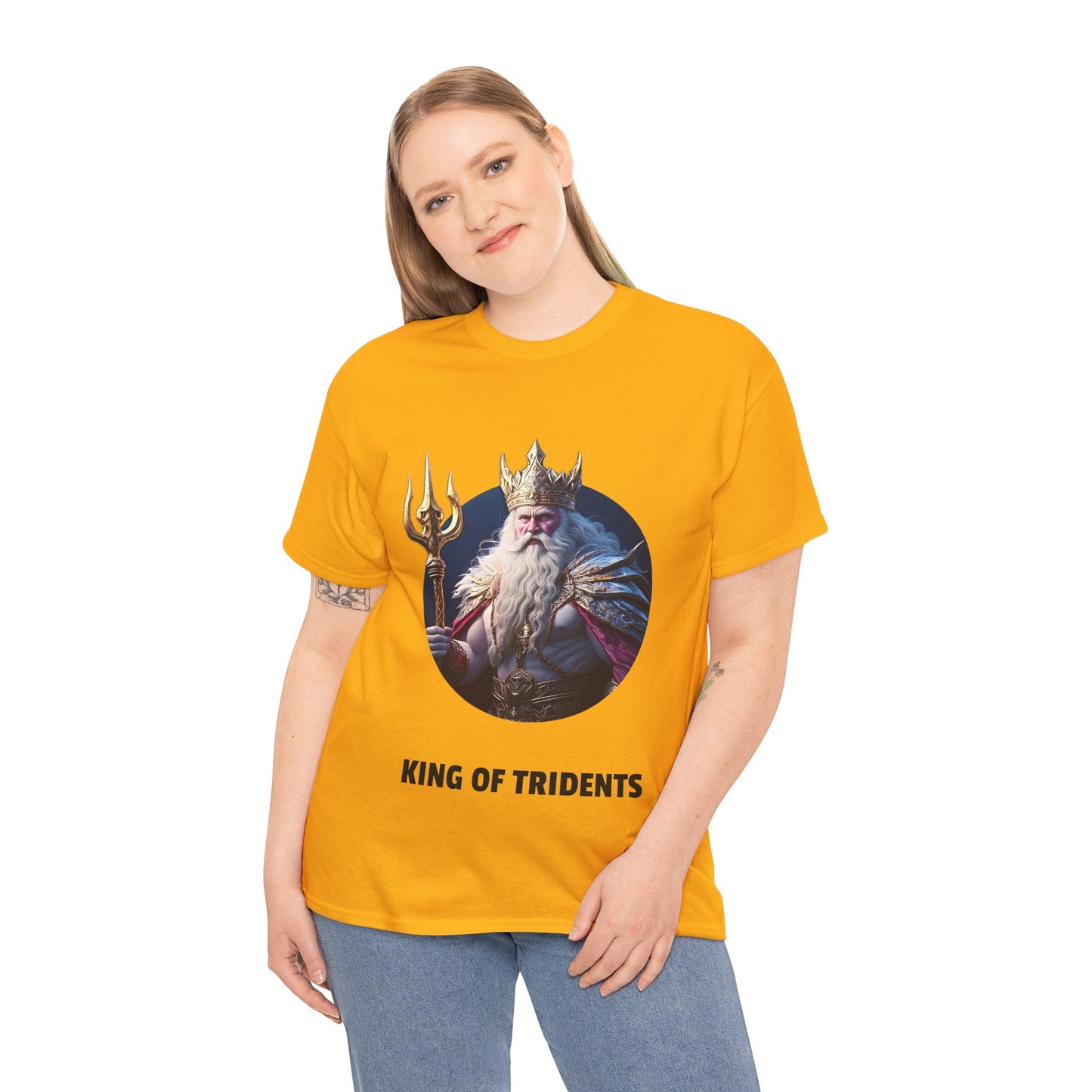 King Of Tridents - Unisex-T-Shirt aus schwerer Baumwolle (UK)