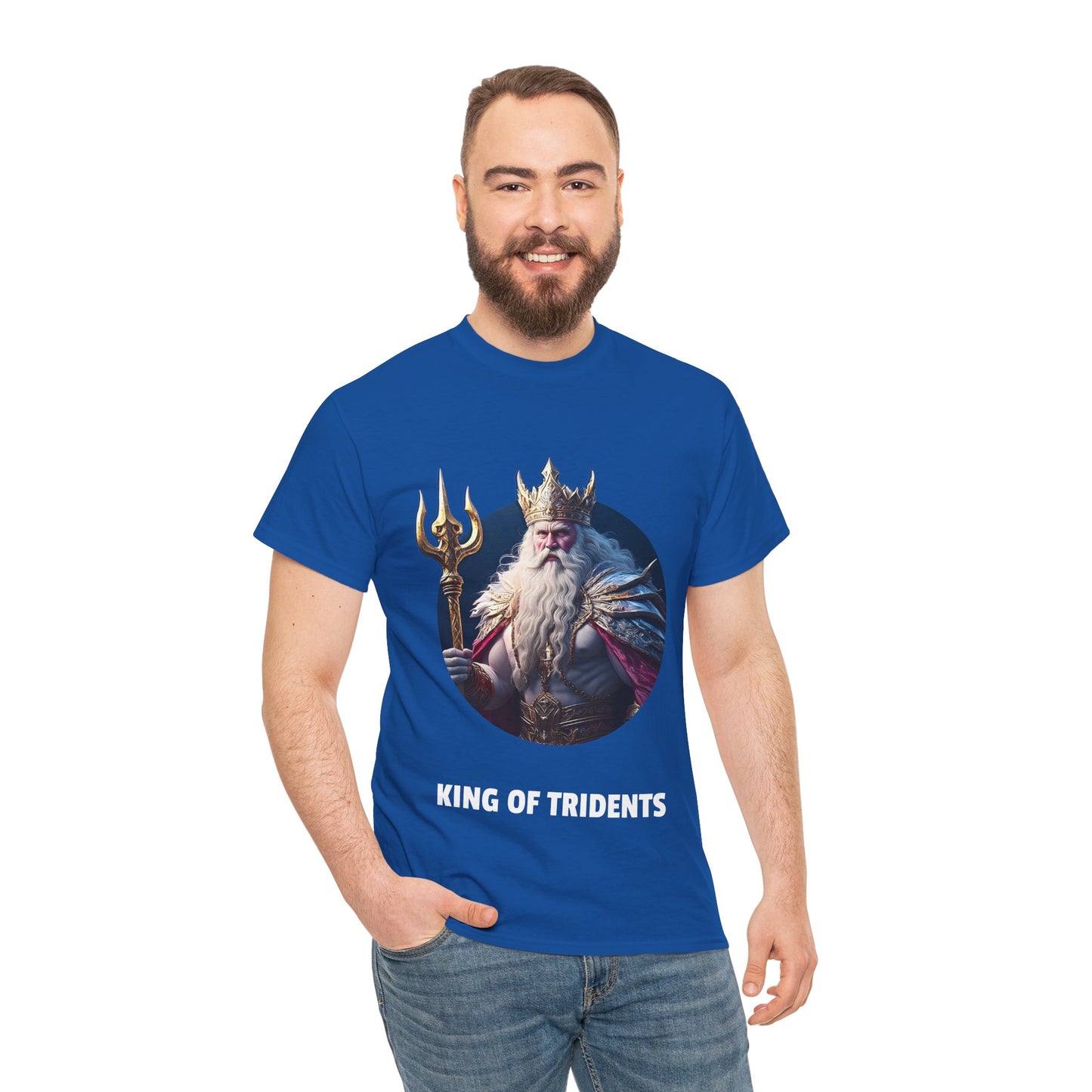 King Of Tridents - Unisex-T-Shirt aus schwerer Baumwolle (UK)