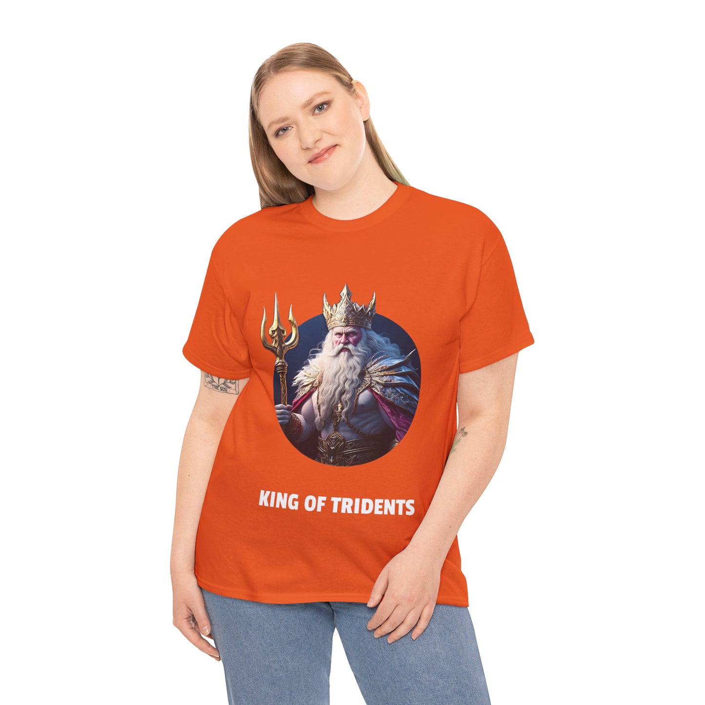 King Of Tridents - Unisex-T-Shirt aus schwerer Baumwolle (UK)