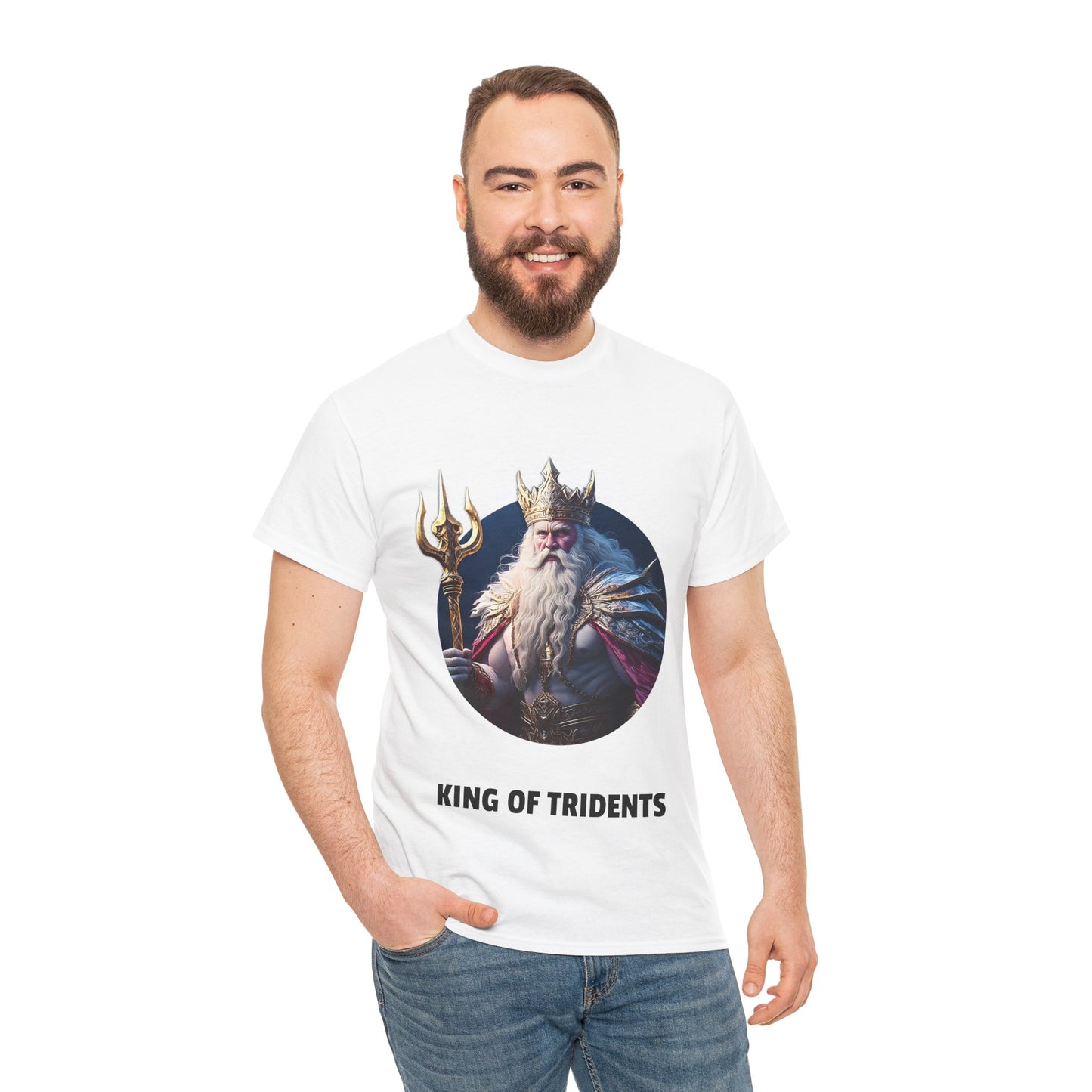 King Of Tridents - Unisex-T-Shirt aus schwerer Baumwolle (UK)