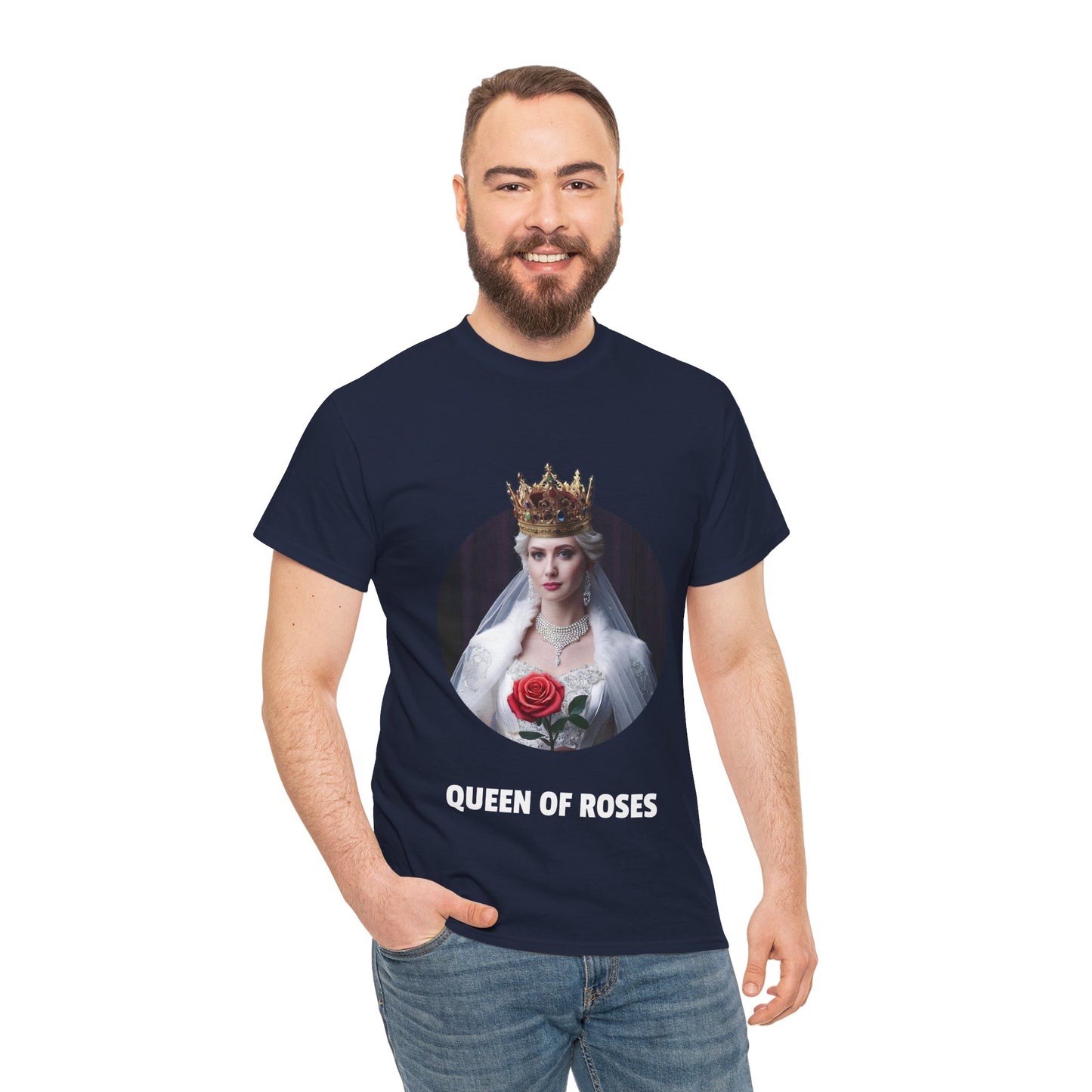 Queen Of Roses - Unisex-T-Shirt aus schwerer Baumwolle (UK)