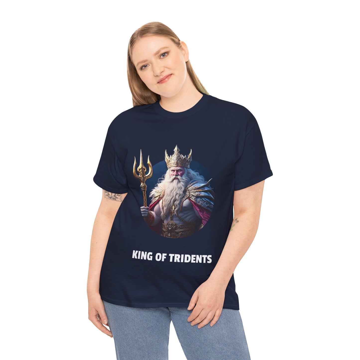 King Of Tridents - Unisex-T-Shirt aus schwerer Baumwolle (UK)