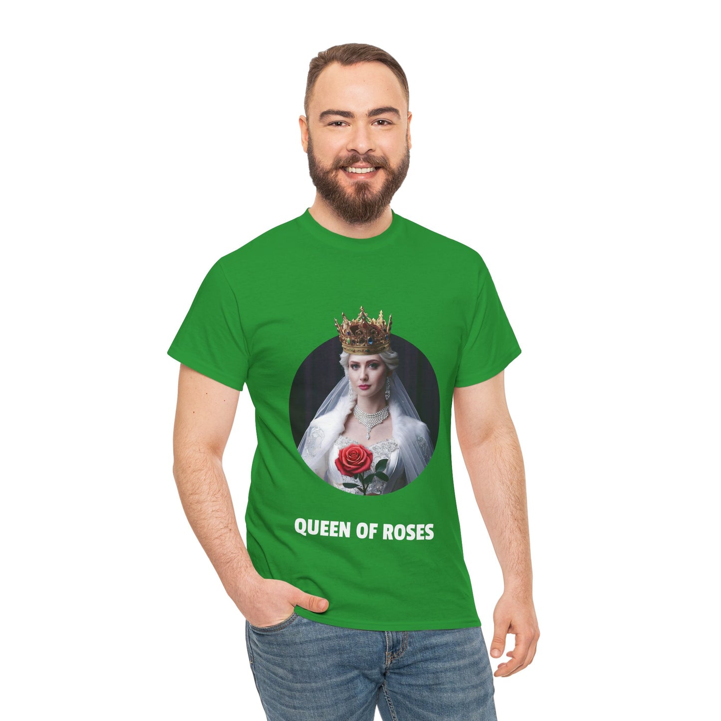 Queen Of Roses - Unisex-T-Shirt aus schwerer Baumwolle (UK)