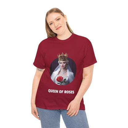 Queen Of Roses - Unisex-T-Shirt aus schwerer Baumwolle (UK)